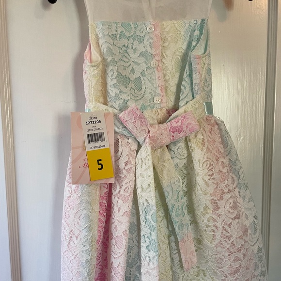 NWT Girls Easter Spring Dress Special Occasion Pastel Colors Size 5 - Picture 3 of 5